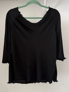 Jaga DTLA Black Bias Cut Slinky Rayon Top Size 3 Large